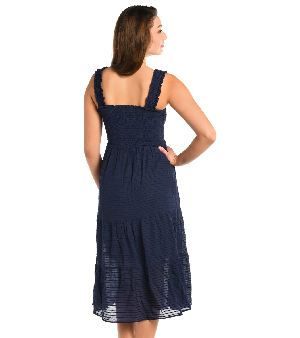 La Blanca Women's Shadow Stripe Smocked Midi Dress - Image 2