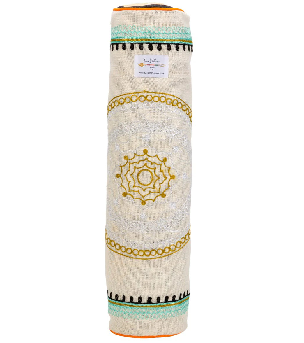La Vie Boheme Jute Embroidered Yoga Mat Bag - Image 4