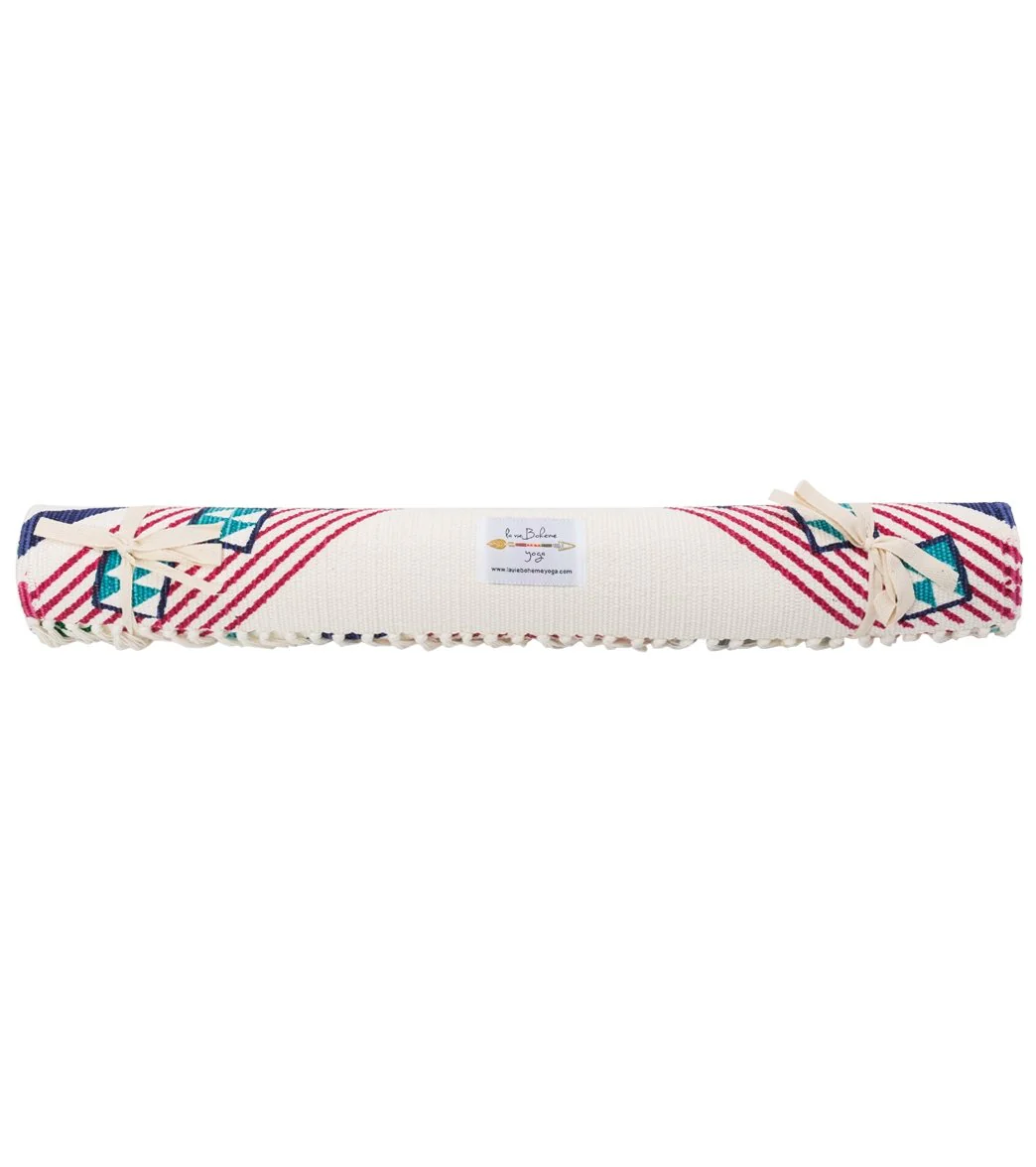 La Vie Boheme White Mandala Yoga Travel Rug 74" 6.2mm Extra Thick - Image 2