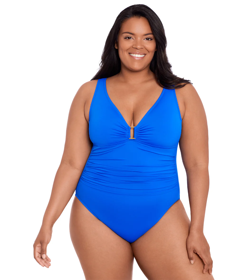 Lauren Ralph Lauren Plus Size Ring Over The Shoulder One Piece Swimsuit - Image 7