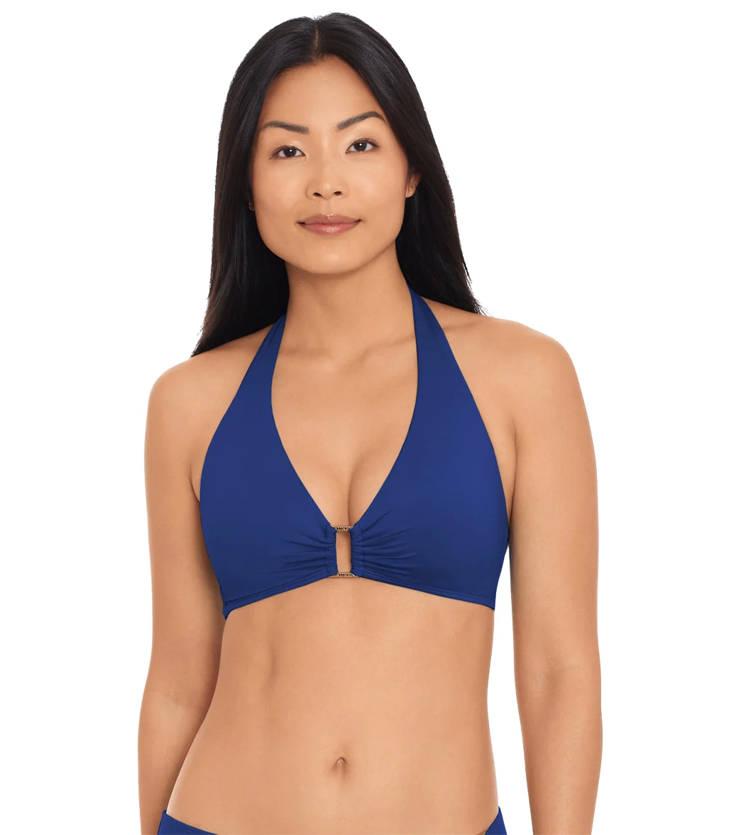 Lauren Ralph Lauren Women's Beach Club Solids Ring Halter Bikini Top - Image 11