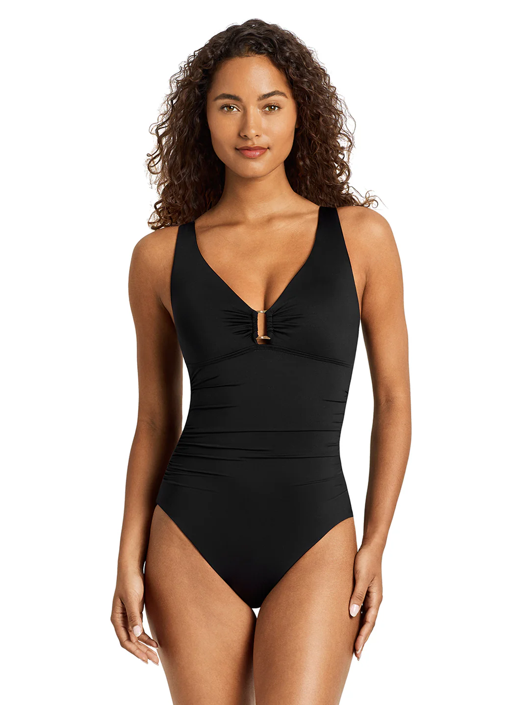 Lauren Ralph Lauren Women's Beach Club Solids Ring Over The Shoulder Underwire One Piece Swimsuit - Image 2