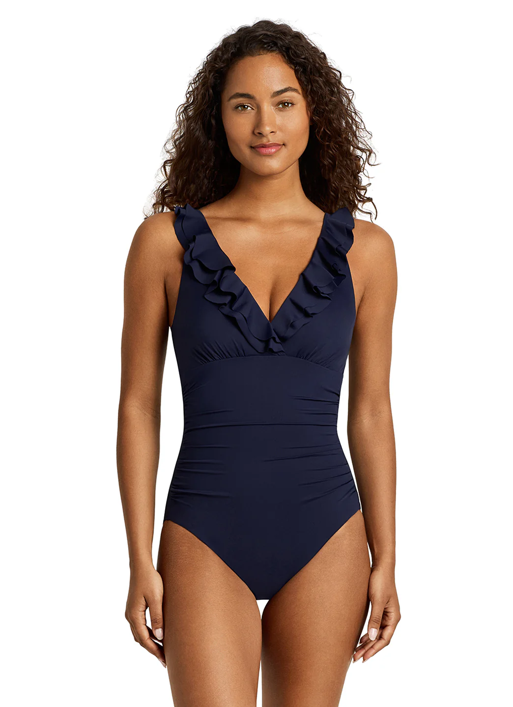 Lauren Ralph Lauren Women's Beach Club Solids Ruffle Surplice Underwire One Piece Swimsuit - Image 18