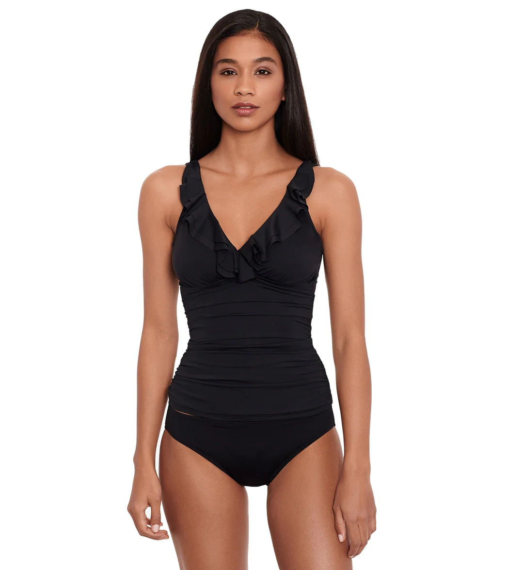 Lauren Ralph Lauren Women's Beach Club Solids Ruffle Tankini Top - Image 24