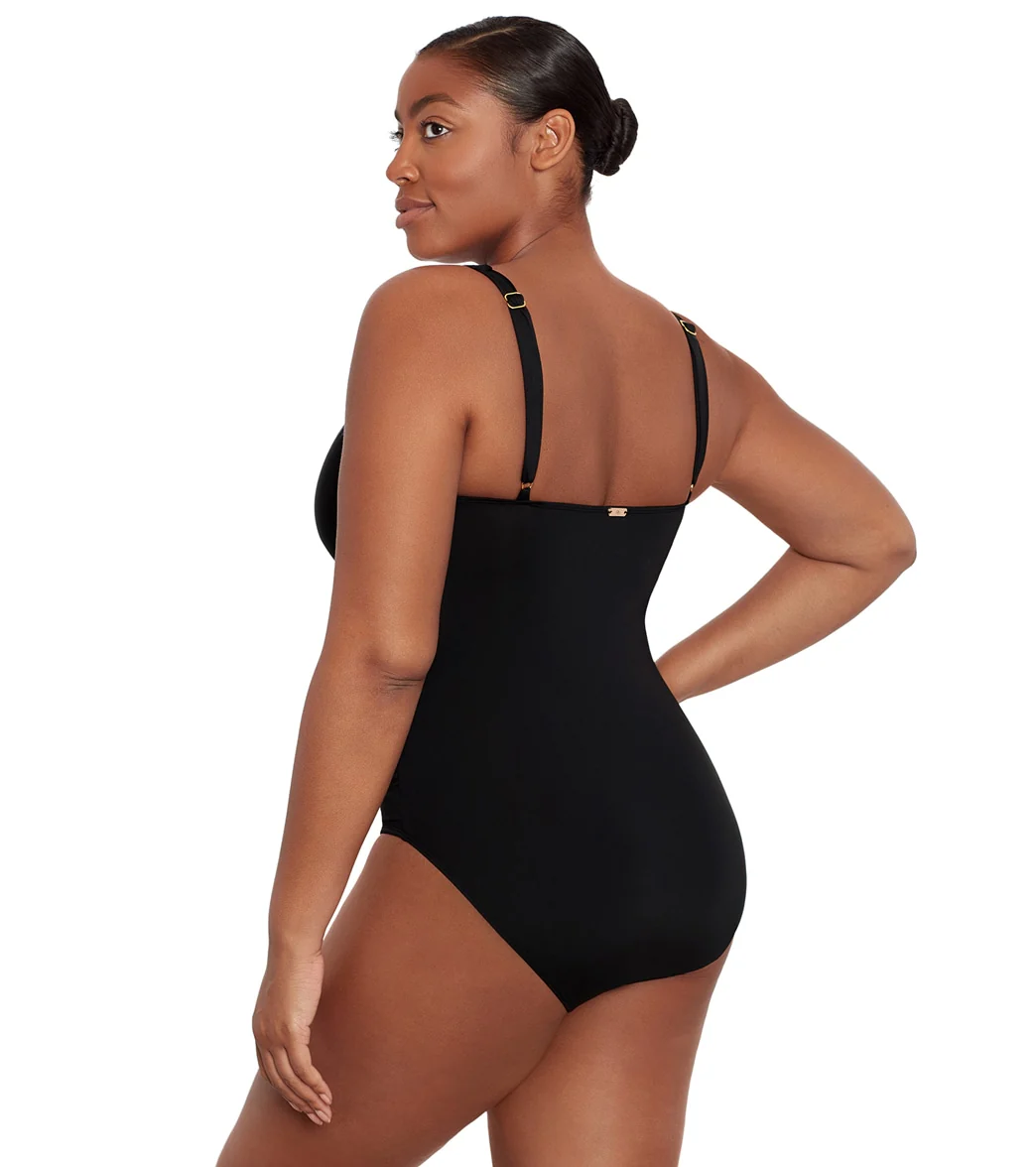 Lauren Ralph Lauren Women's Beach Club Solids Tie Front Underwire One Piece Swimsuit - Image 4