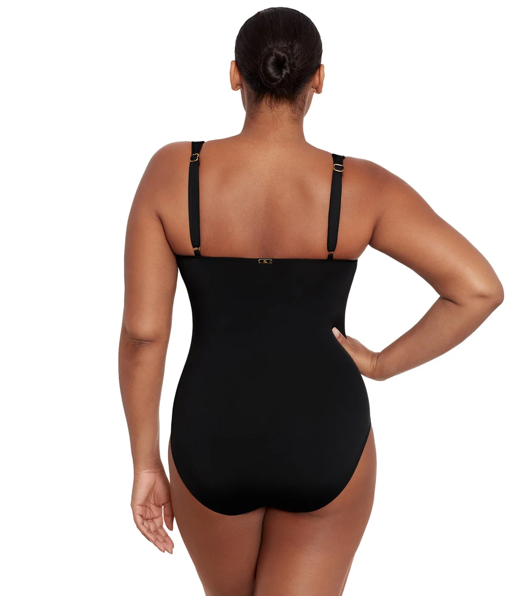 Lauren Ralph Lauren Women's Beach Club Solids Tie Front Underwire One Piece Swimsuit - Image 5