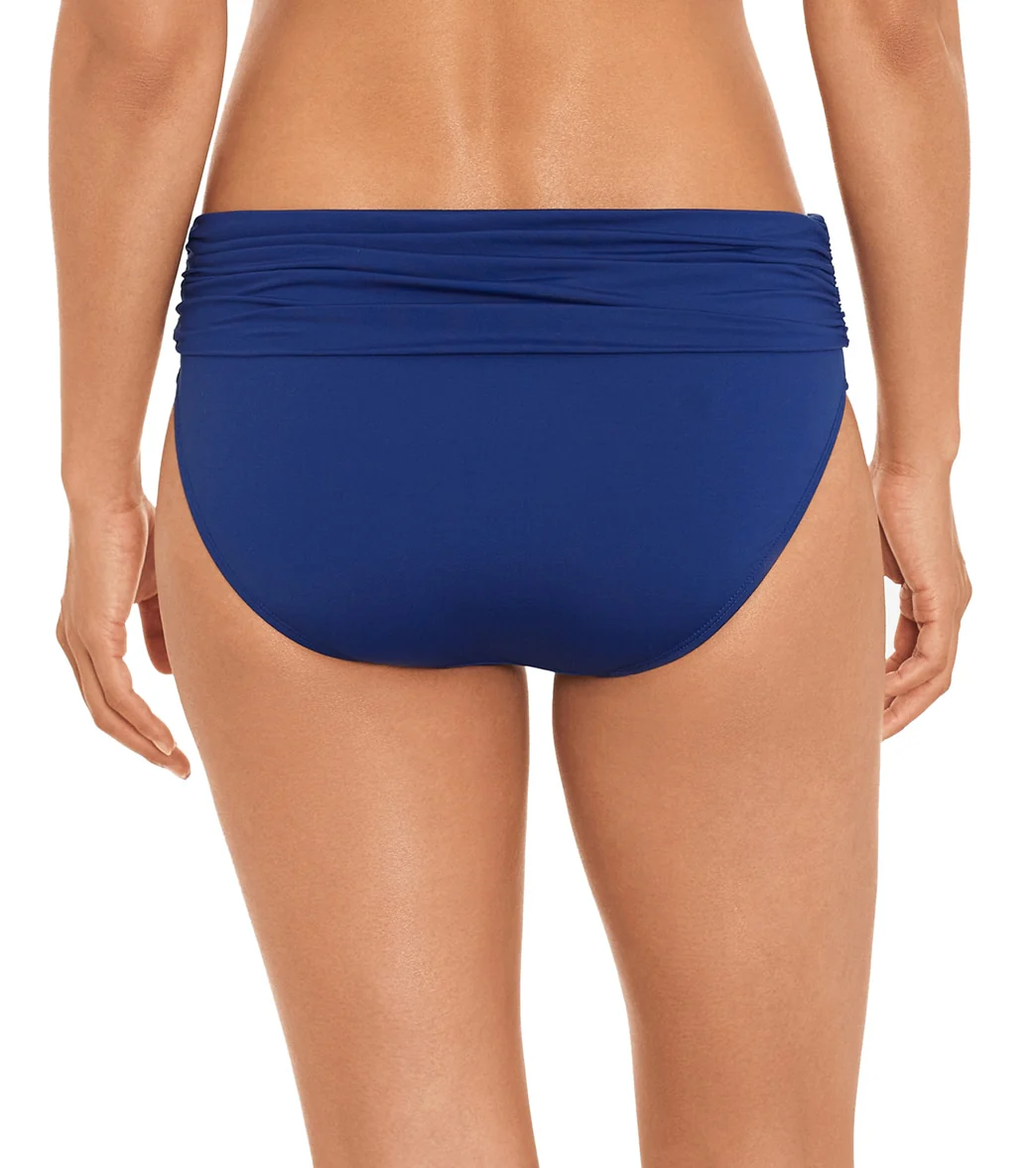 Lauren Ralph Lauren Women's Beach Club Solids Wide Shirred Banded Hipster Bikini Bottom - Image 14