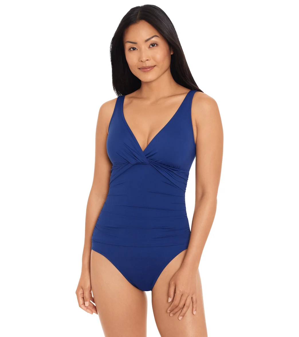 Lauren Ralph Lauren Women's Beach Club Twist Underwire One Piece Swimsuit