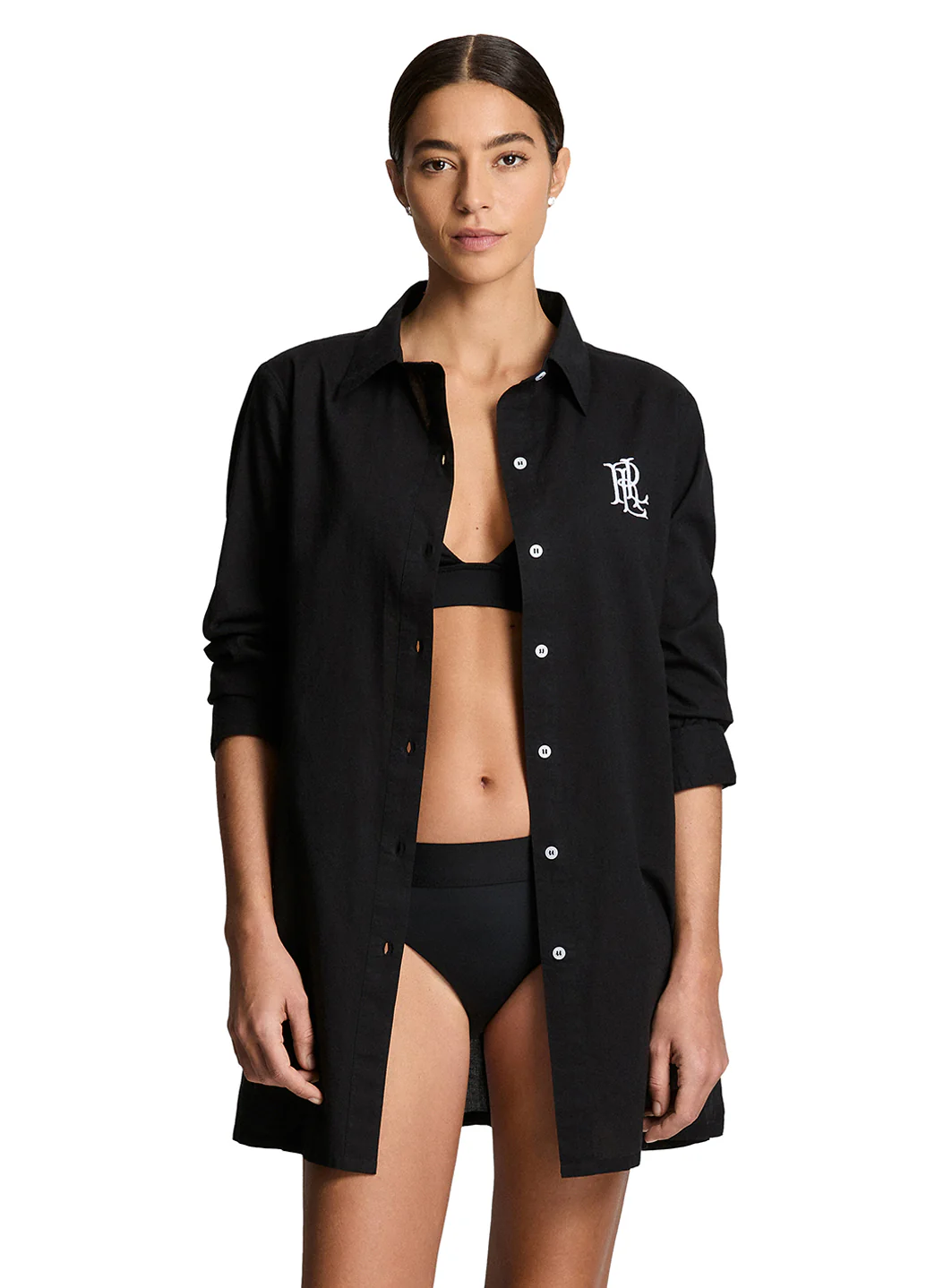 Lauren Ralph Lauren Women's Cotton Logo Embroidered Cover Up Shirt - Image 6