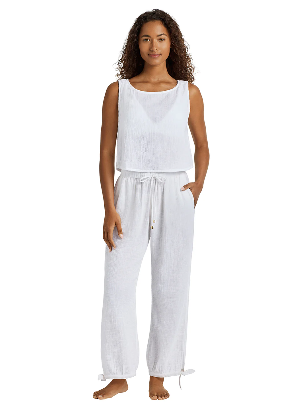 Lauren Ralph Lauren Women's Double Gauze Top And Bottoms Cover Up Set - Image 3