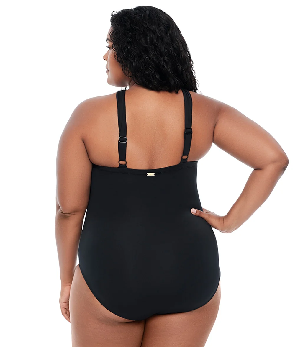 Lauren Ralph Lauren Women's Plus Size Beach Club Glamour High Neck One Piece Swimsuit - Image 3