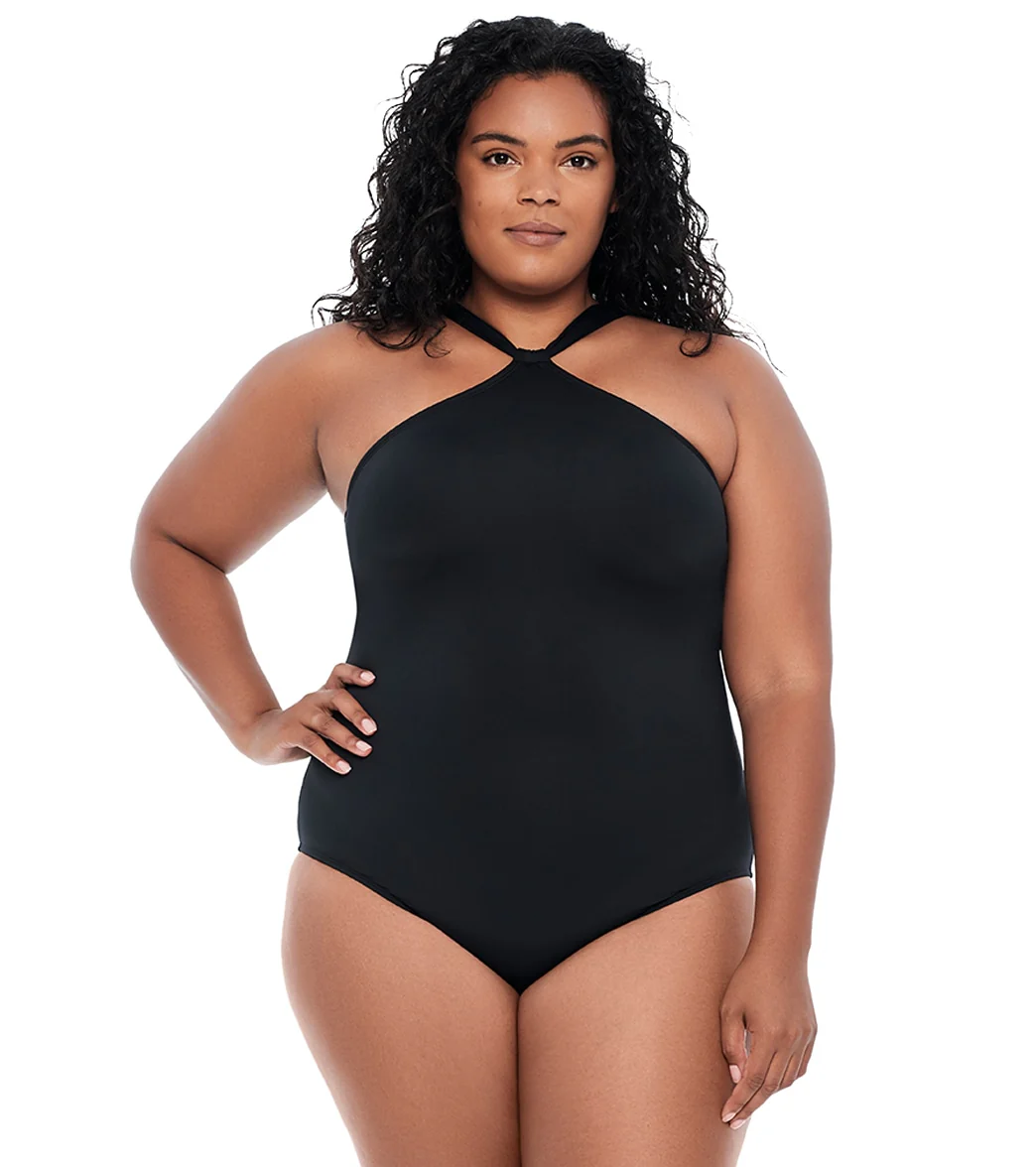 Lauren Ralph Lauren Women's Plus Size Beach Club Glamour High Neck One Piece Swimsuit - Image 5