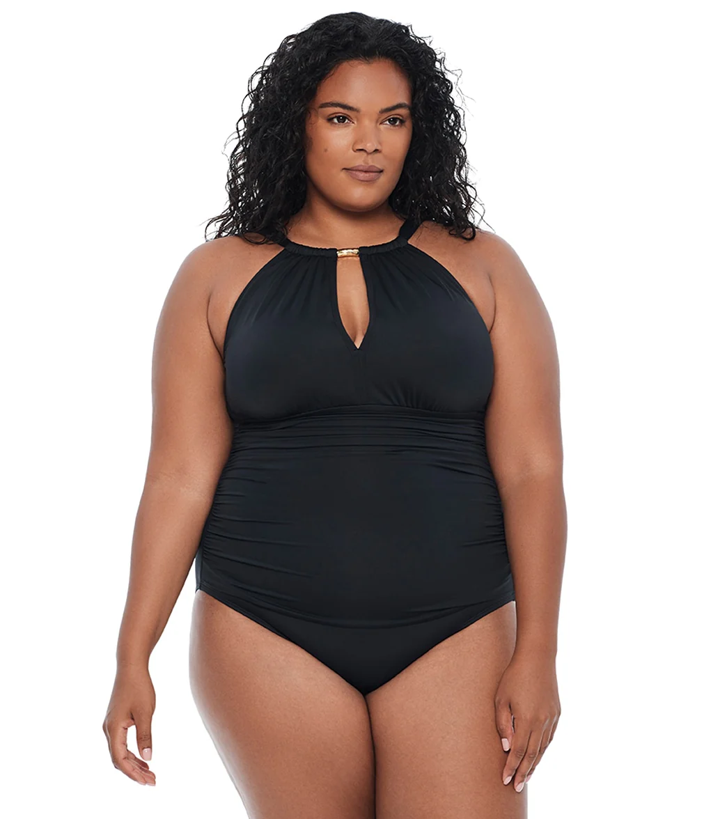 Lauren Ralph Lauren Women's Plus Size Beach Club High Neck One Piece Swimsuit - Image 18