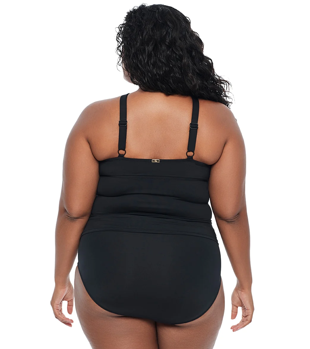 Lauren Ralph Lauren Women's Plus Size Beach Club High Neck Tankini Top - Image 3