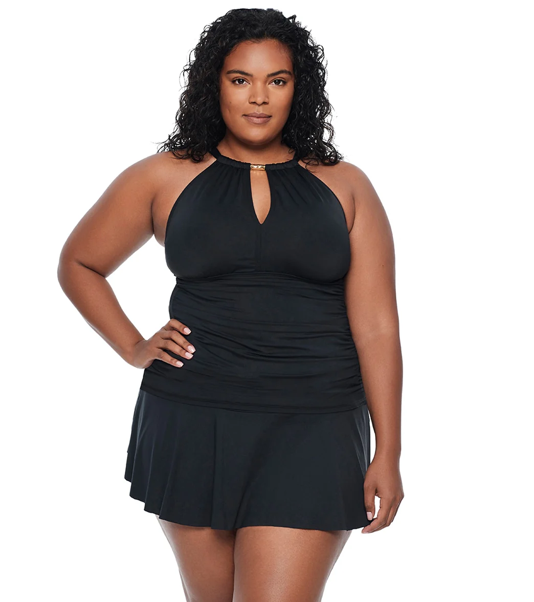 Lauren Ralph Lauren Women's Plus Size Beach Club High Neck Tankini Top - Image 5