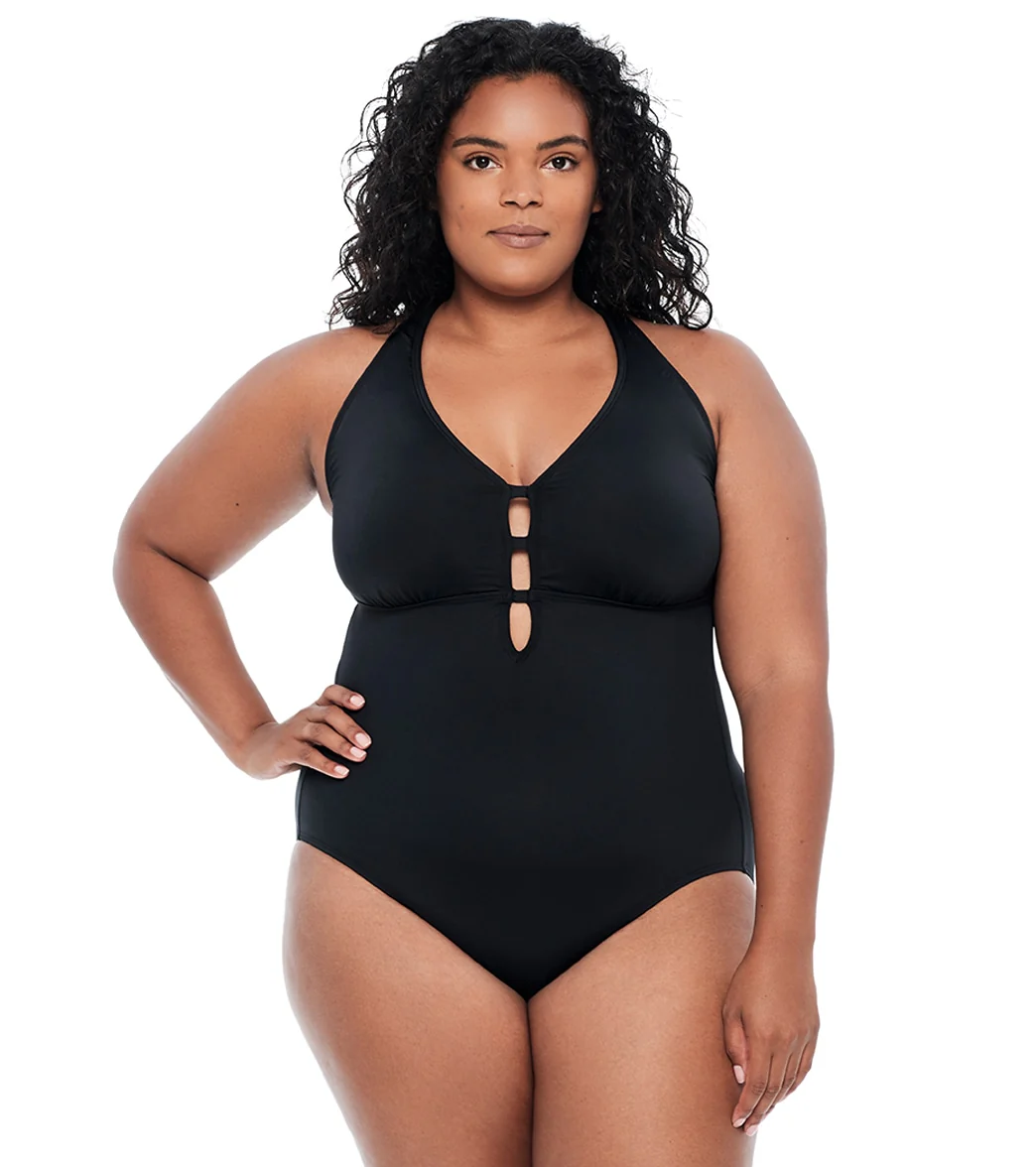 Lauren Ralph Lauren Women's Plus Size Beach Club Plunge One Piece Swimsuit - Image 6