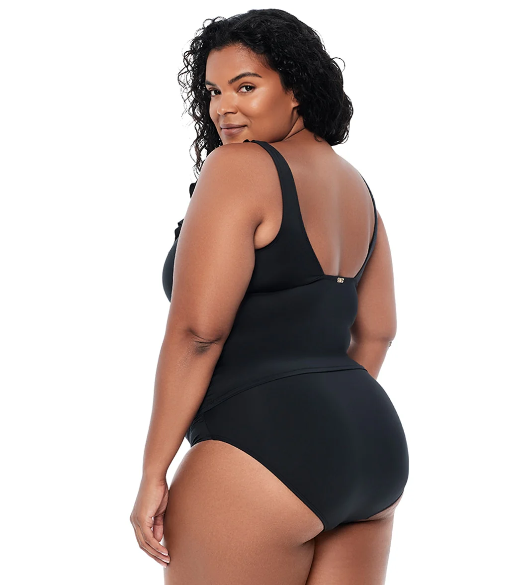 Lauren Ralph Lauren Women's Plus Size Beach Club Ruffle Tankini Top - Image 2