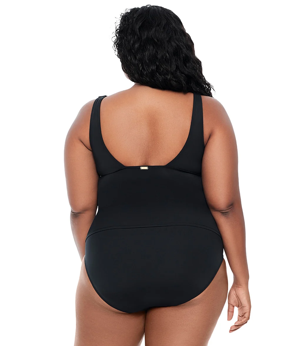 Lauren Ralph Lauren Women's Plus Size Beach Club Ruffle Tankini Top - Image 3