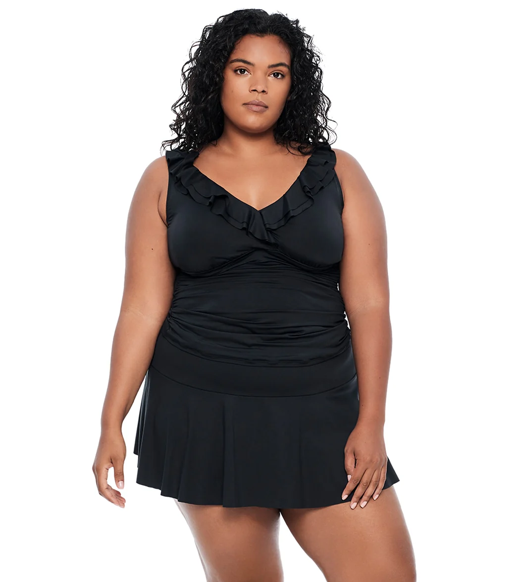 Lauren Ralph Lauren Women's Plus Size Beach Club Ruffle Tankini Top - Image 4