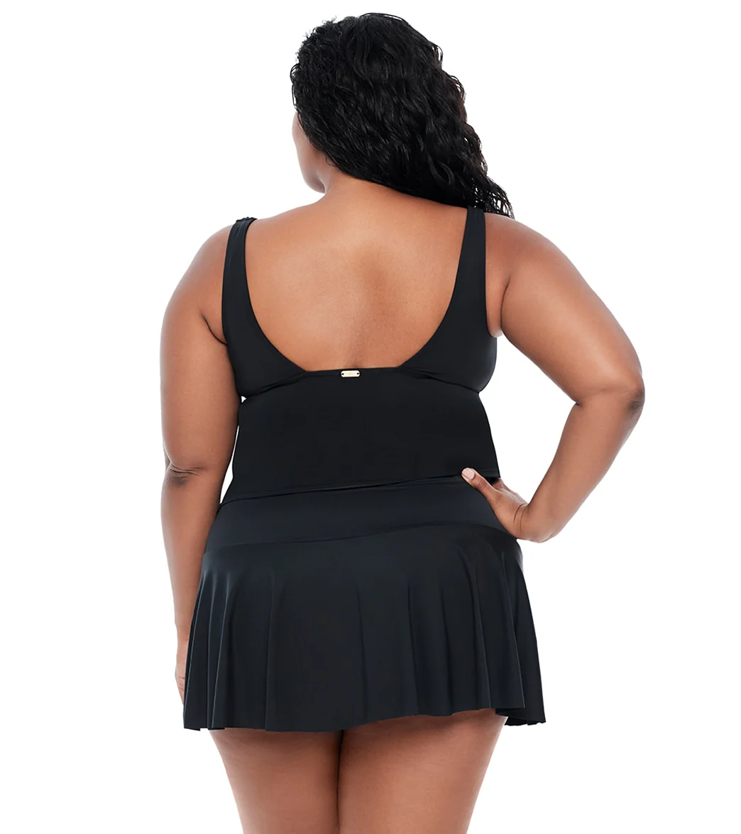 Lauren Ralph Lauren Women's Plus Size Beach Club Ruffle Tankini Top - Image 6