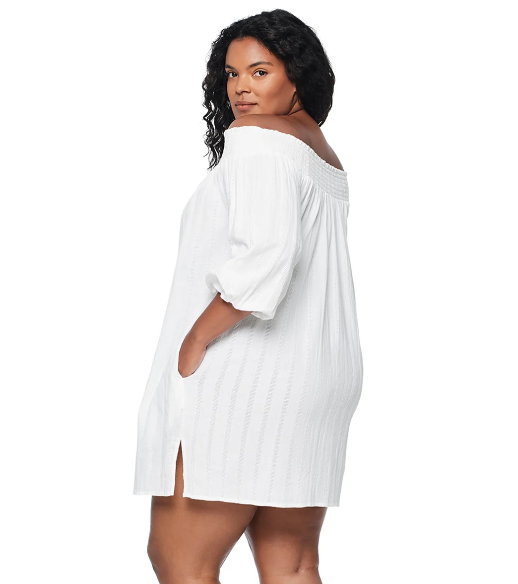 Lauren Ralph Lauren Women's Plus Size Dobby Off the Shoulder Dress - Image 2