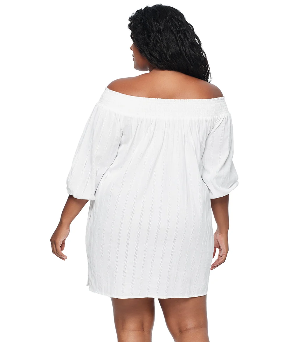 Lauren Ralph Lauren Women's Plus Size Dobby Off the Shoulder Dress - Image 3