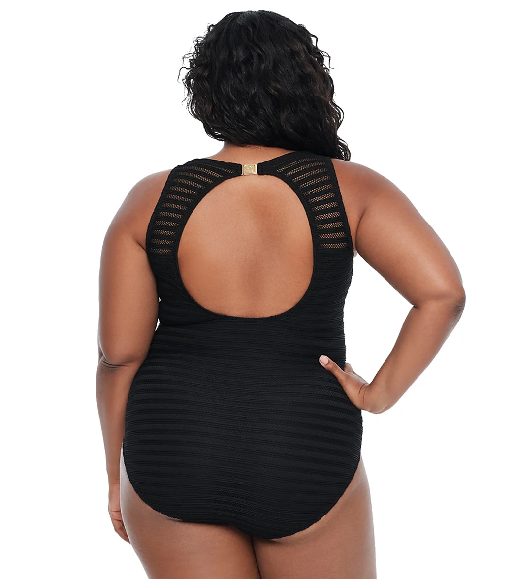 Lauren Ralph Lauren Women's Plus Size Ottoman Boatneck One Piece Swimsuit - Image 4