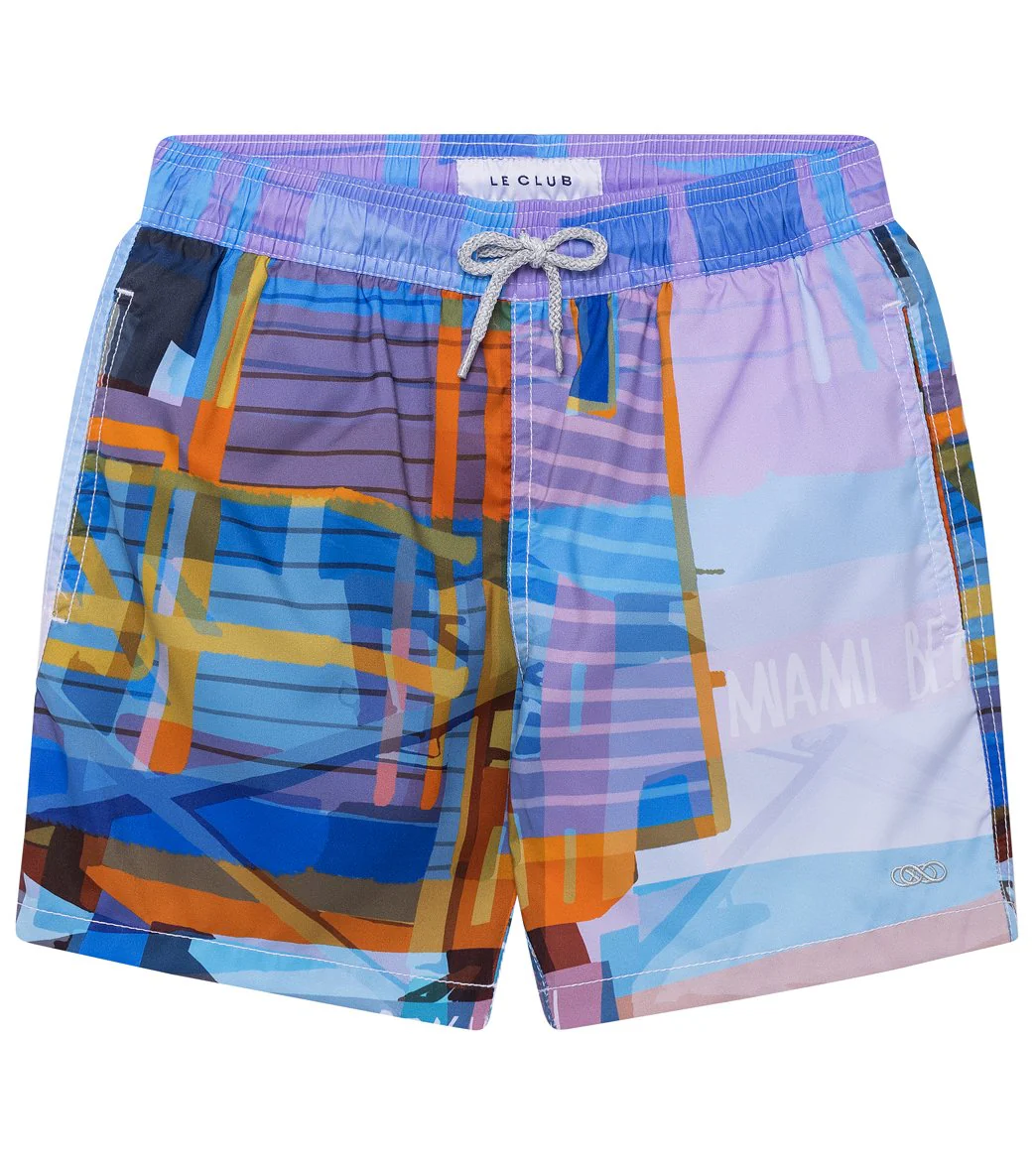 LE CLUB Boys' Miami Beach Tower 2 Swim Trunks (Toddler, Little Kid, Big Kid) - Image 5