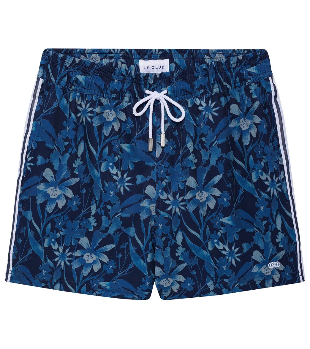 LE CLUB Men's Indigo Short Stretch Swim Trunks - Image 5