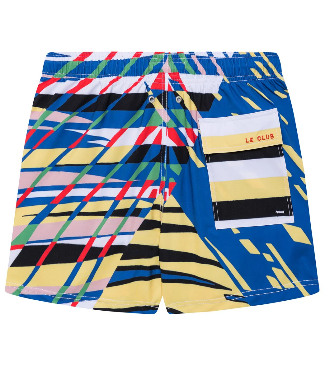 LE CLUB Men's Linear Short Stretch Swim Trunks - Image 2