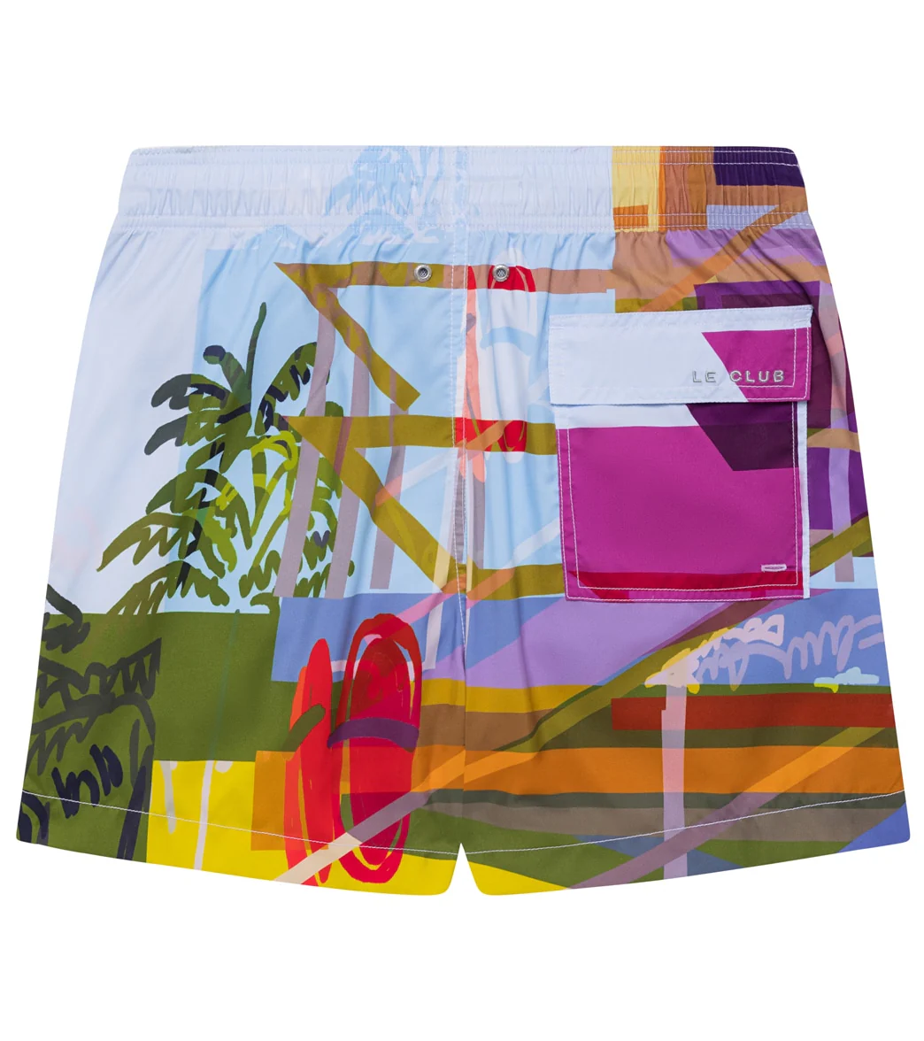 LE CLUB Men's Miami Beach Tower 1 Swim Trunks - Image 2