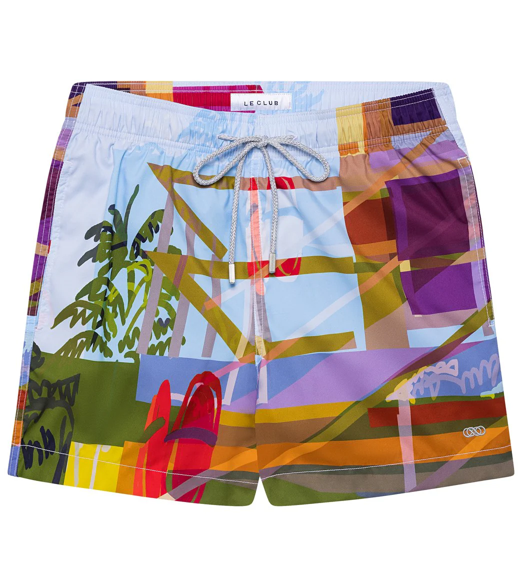 LE CLUB Men's Miami Beach Tower 1 Swim Trunks - Image 4