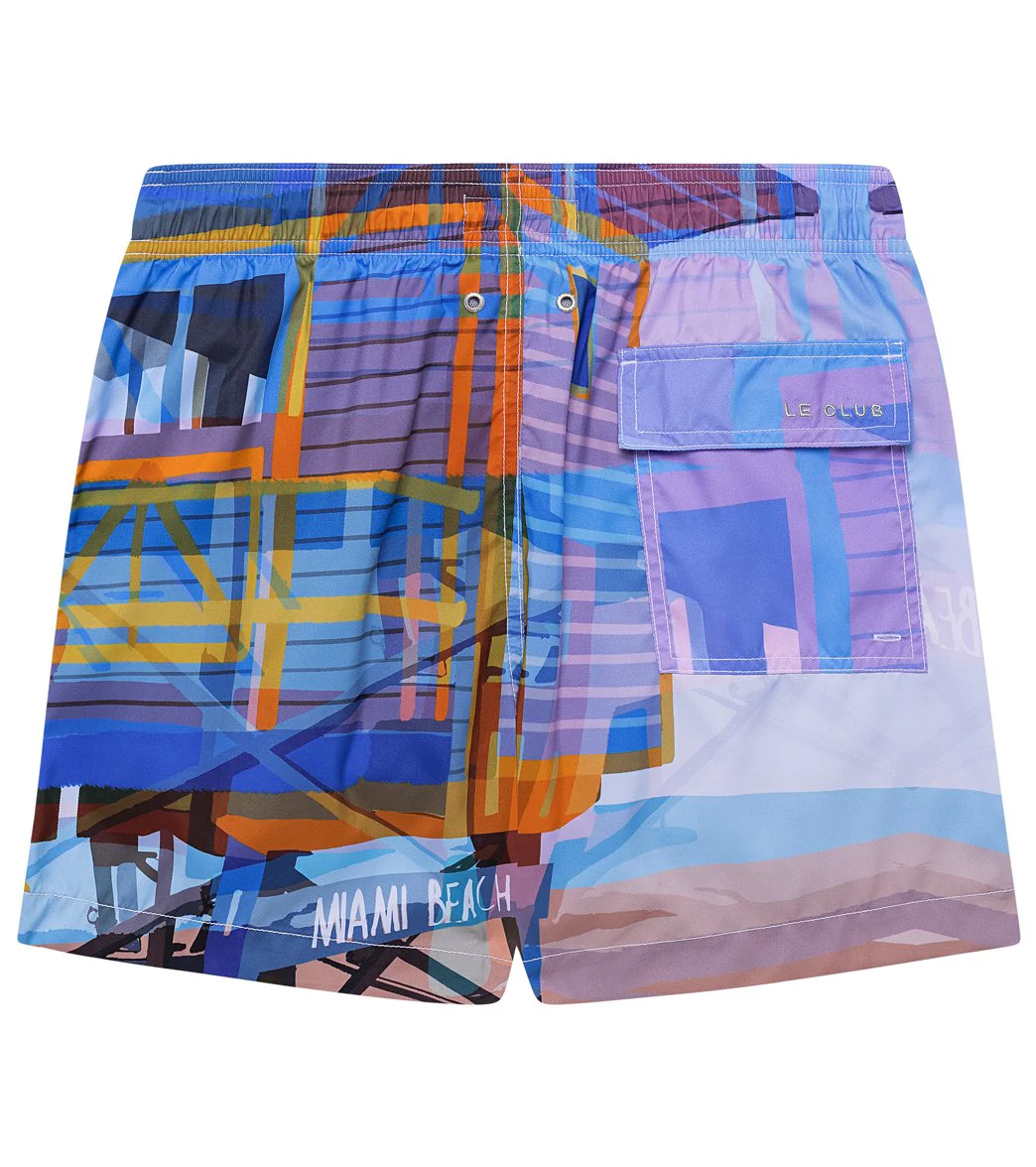 LE CLUB Men's Miami Beach Tower 3 Swim Trunks - Image 2