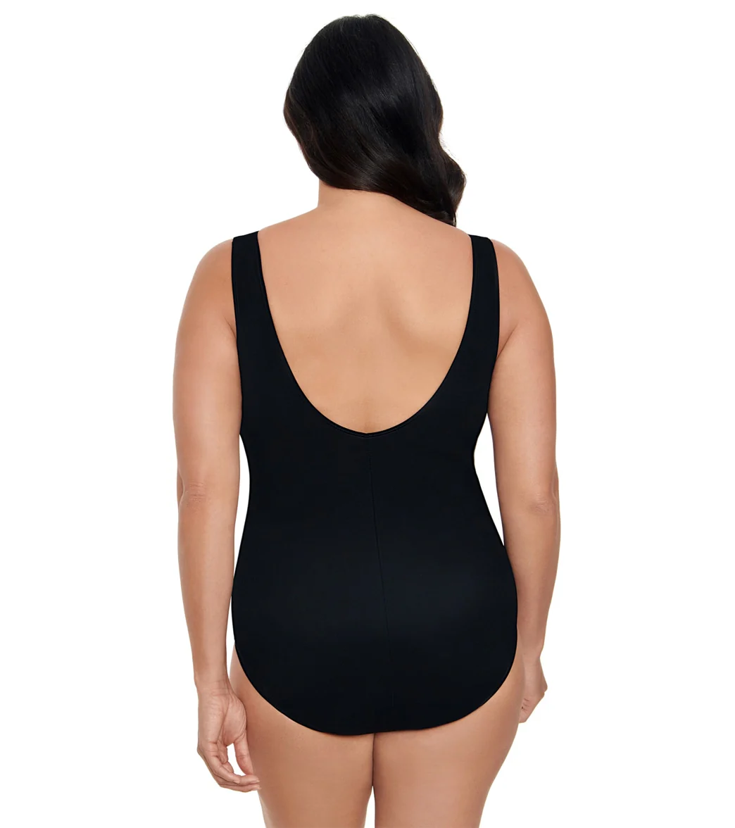 Longitude Women's Colorblock Piped Fan One Piece Swimsuit - Image 3
