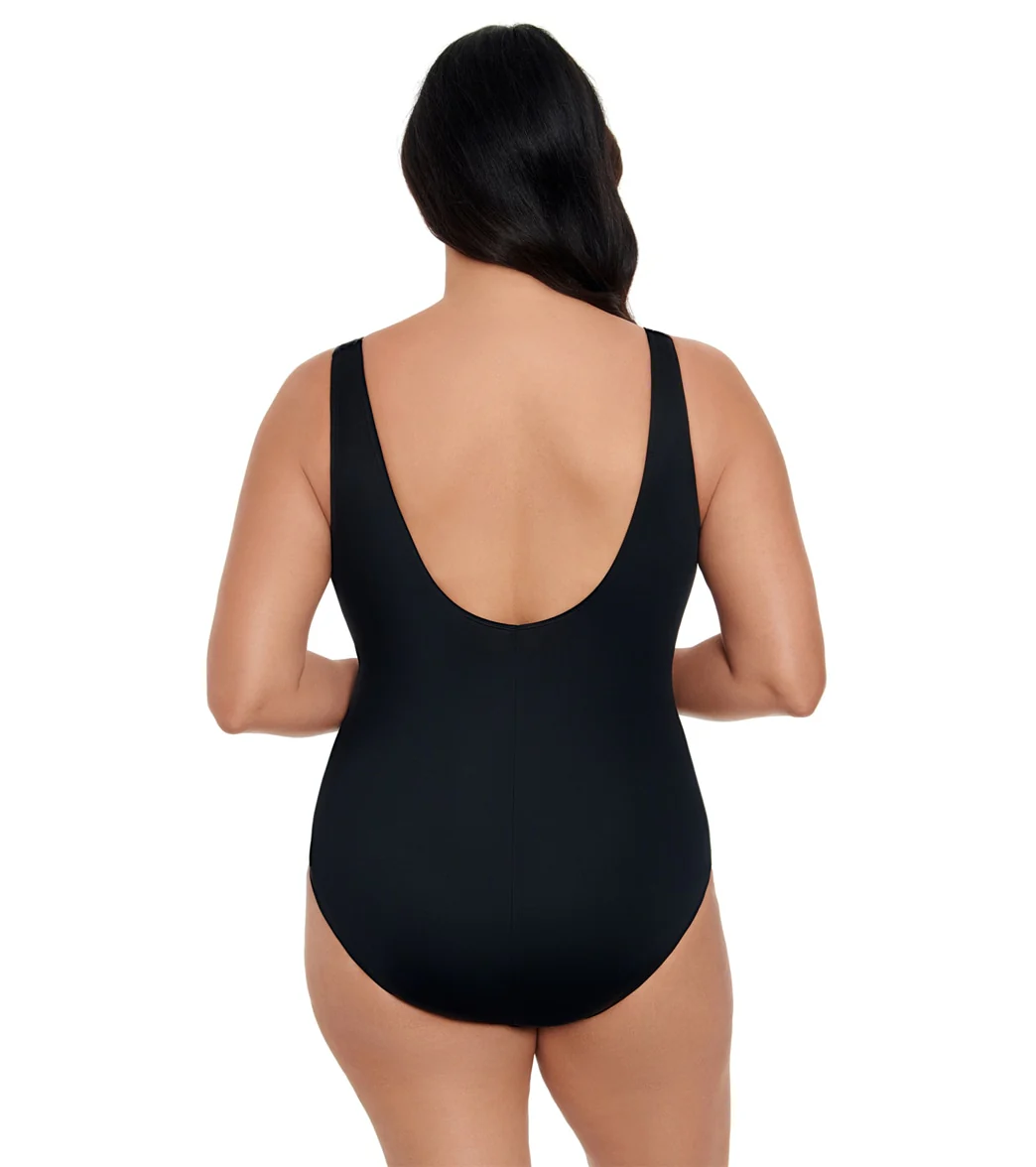 Longitude Women's Colorblock Piped Fan One Piece Swimsuit - Image 9