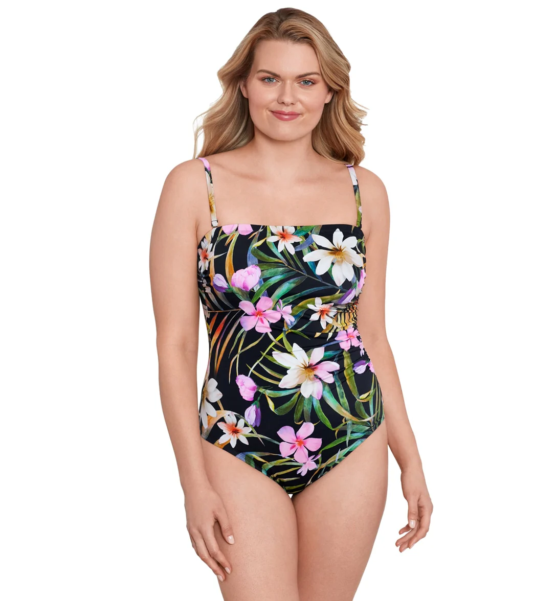 Longitude Women's Elysian Fields Side Shirred Bandeau Long Torso One Piece Swimsuit - Image 11