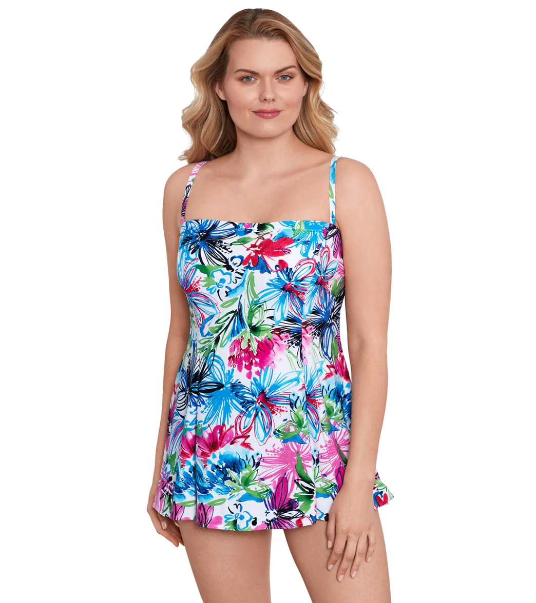 Longitude Women's Fairy Tale Bandeau Princess Seam Long Torso Swim Dress - Image 11