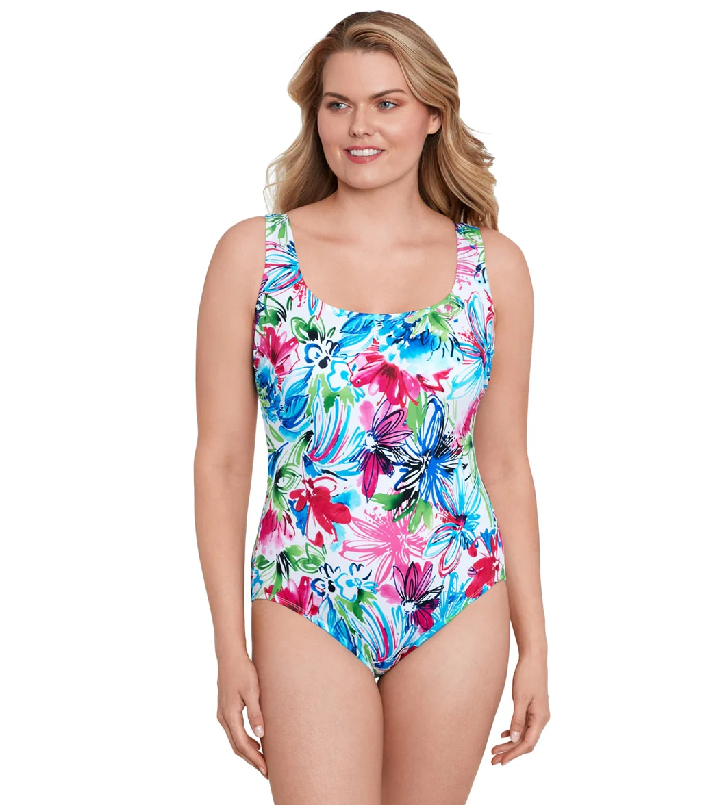 Longitude Women's Fairy Tale Lace Up Back Tank Long Torso One Piece Swimsuit - Image 6