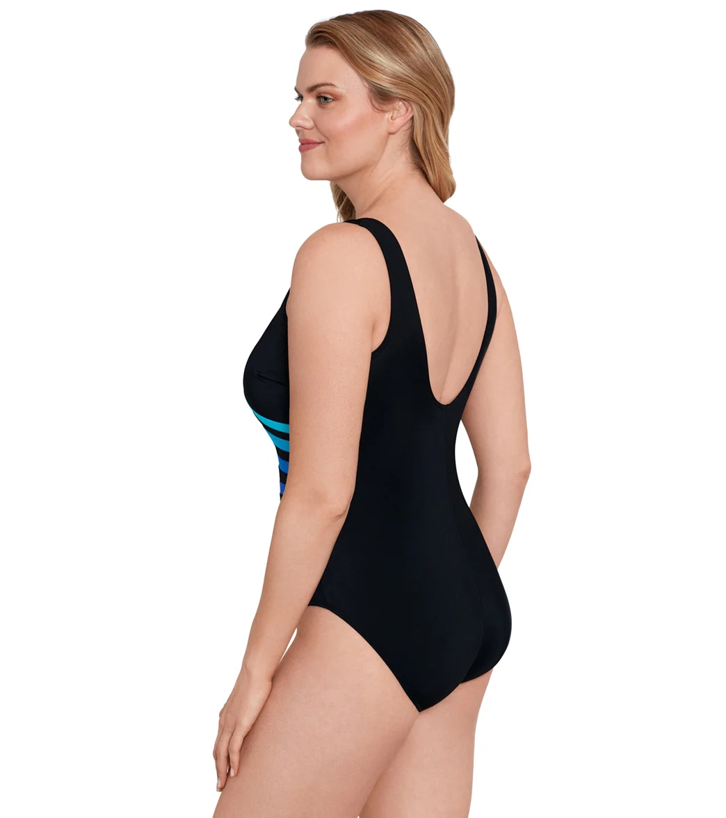 Longitude Women's Fan Club Fan Tank Long Torso One Piece Swimsuit - Image 15