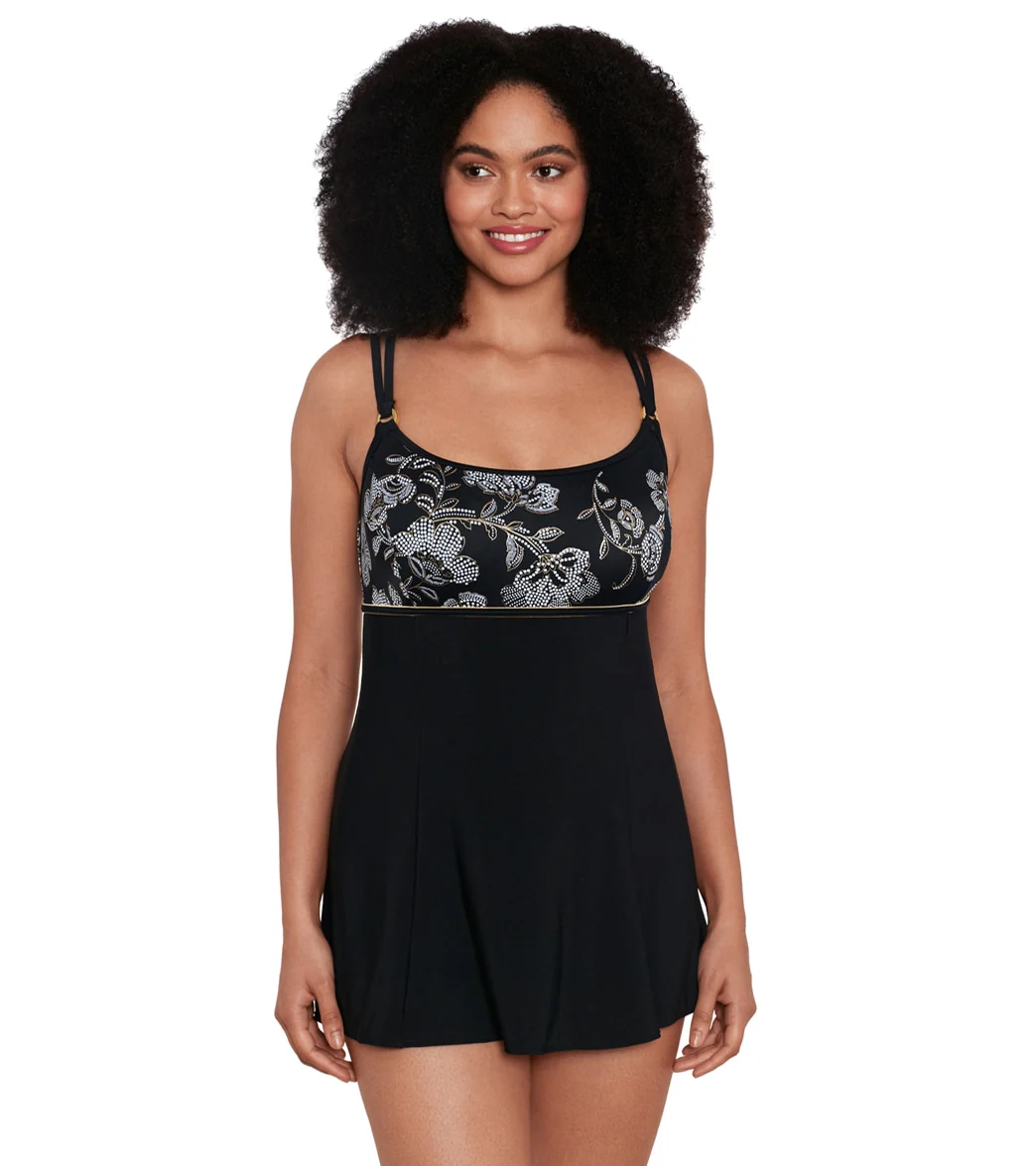 Longitude Women's Gilded Pleasure Empire Princess Seam Long Torso Swim Dress - Image 6