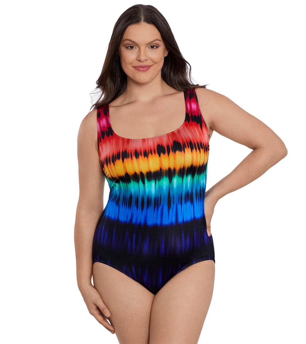 Longitude Women's Heated Waters Cross Back Tank Long Torso One Piece Swimsuit - Image 7