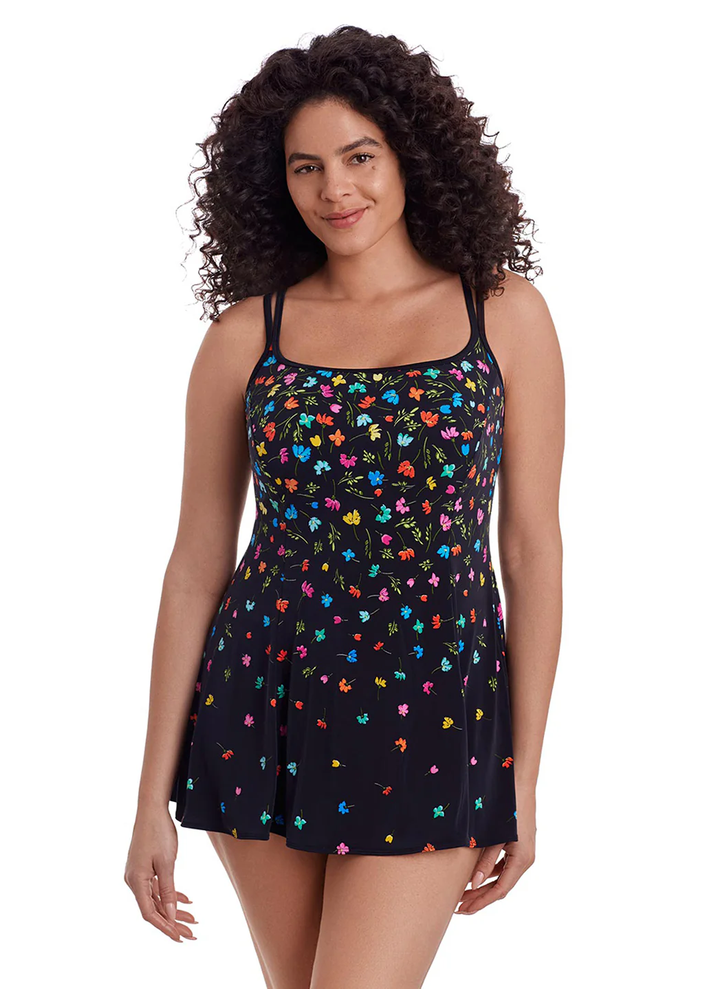 Longitude Women's Long Torso Little Flowers Princess Seam Swim Dress - Image 3