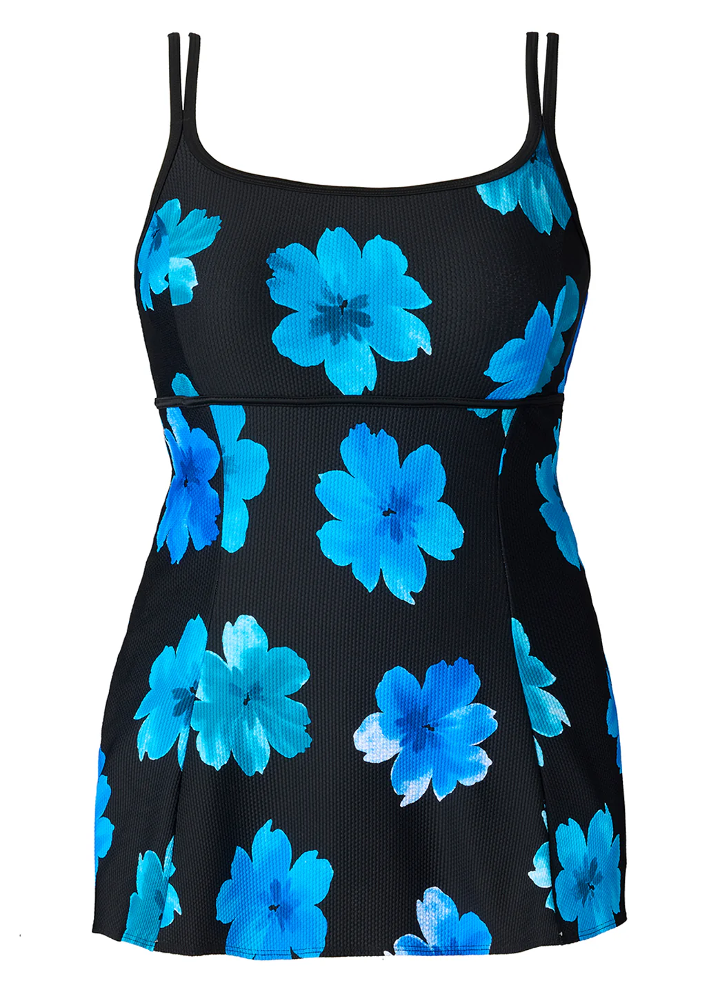 Longitude Women's Long Torso Tossed Flowers Empire Princess Seam Swim Dress - Image 6