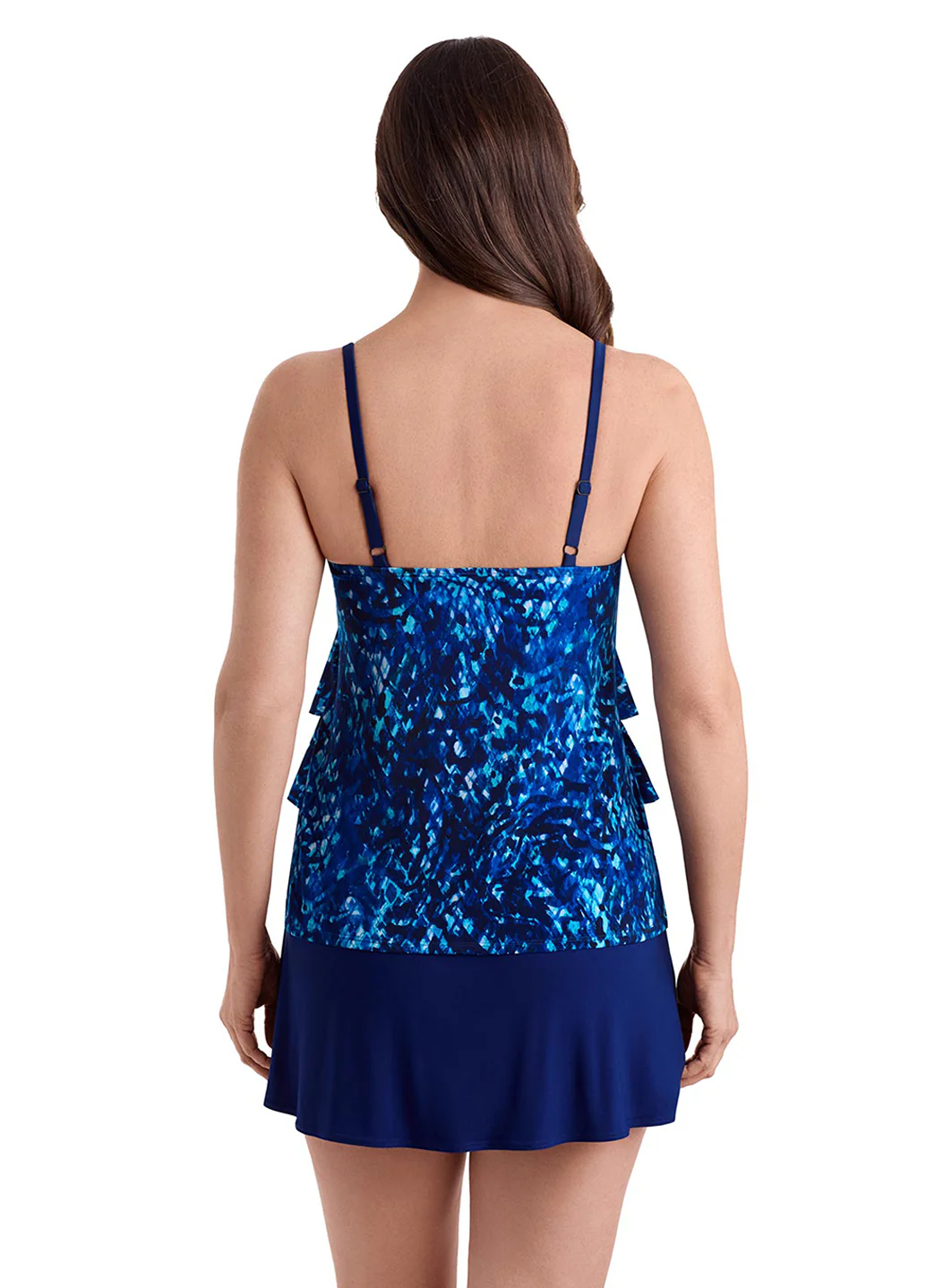 Longitude Women's Long Torso Wingful Thinking Ruffle Faux Skirtini One Piece Swimsuit - Image 5