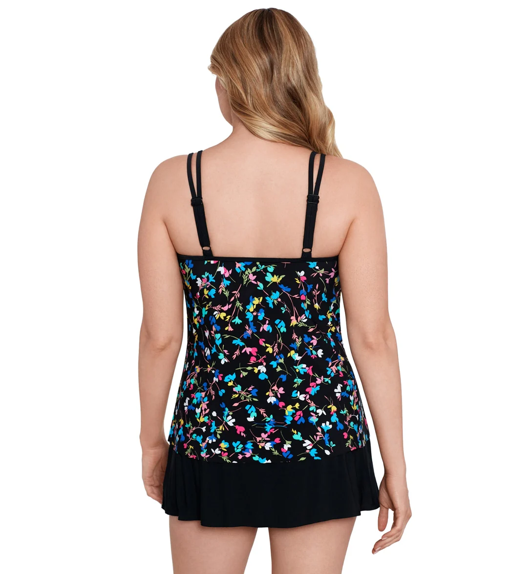 Longitude Women's Mucho Floral Double Ruffle Faux Skirtini Long Torso One Piece Swimsuit - Image 3