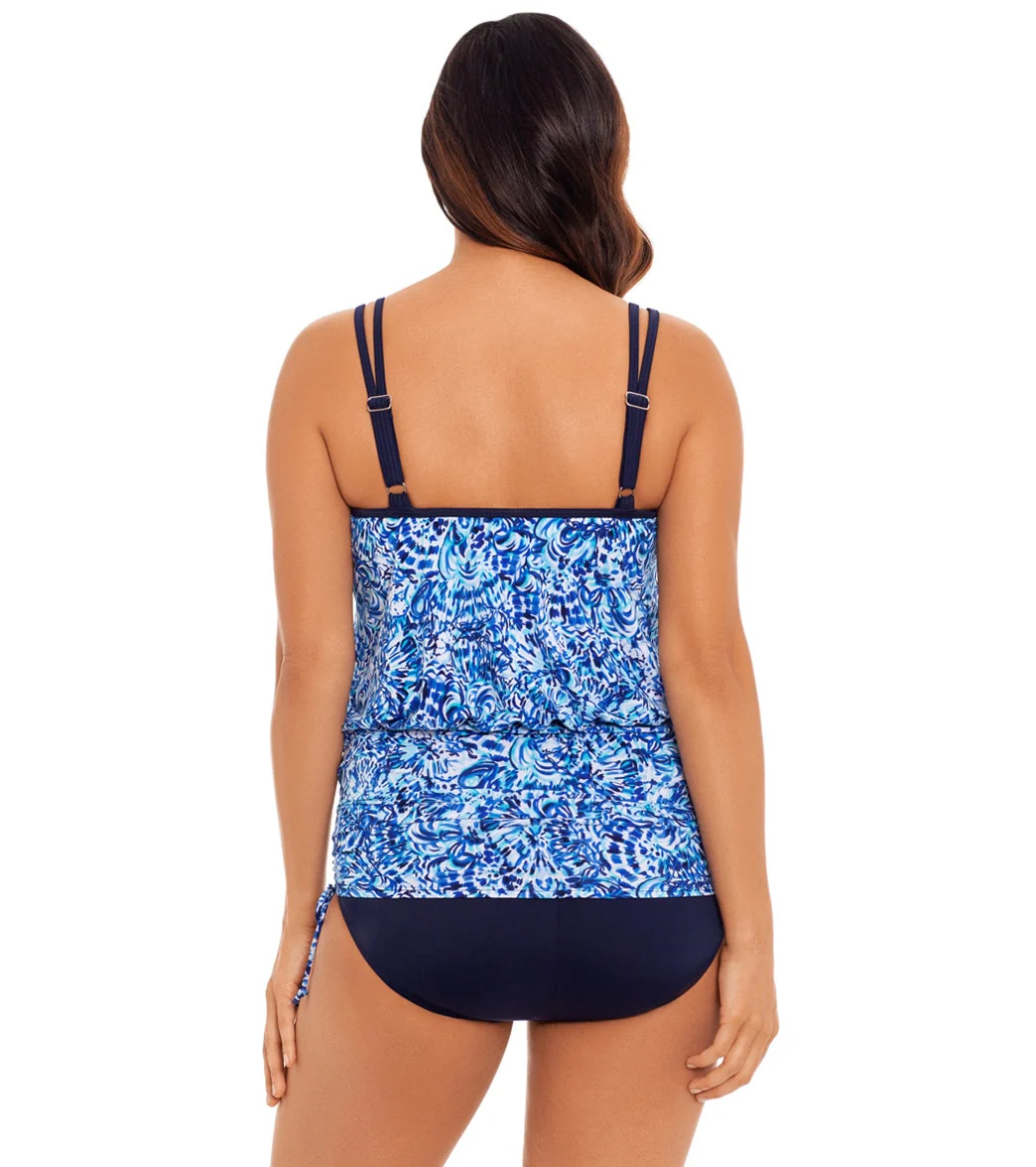Longitude Women's Ocean Air Side Ruched Blouson One Piece Swimsuit - Image 2