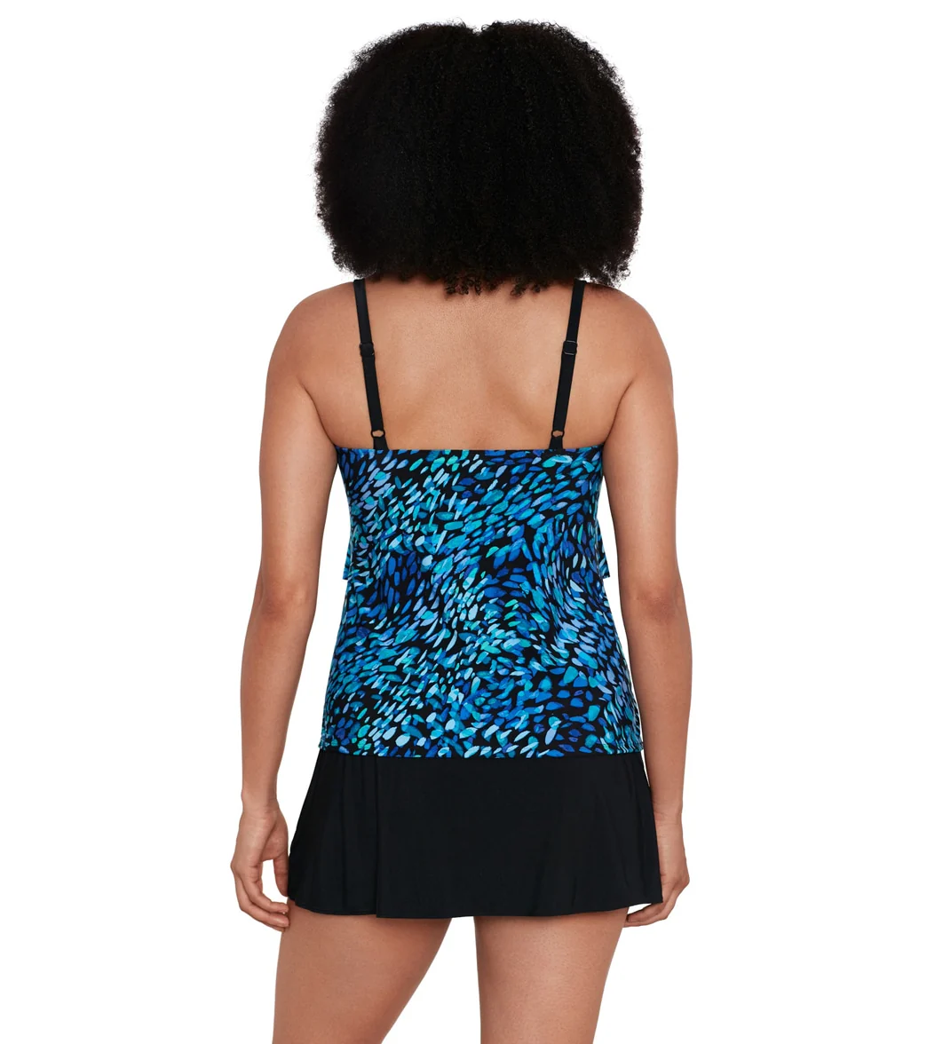 Longitude Women's Petals Apart  Ruffle Faux Skirtini Long Torso One Piece Swimsuit - Image 3