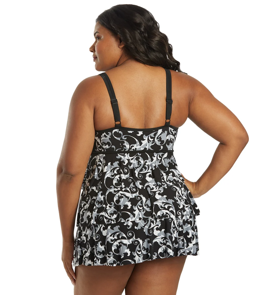 Longitude Women's Plus Size Caprice Triple Tier Swim Dress - Image 3