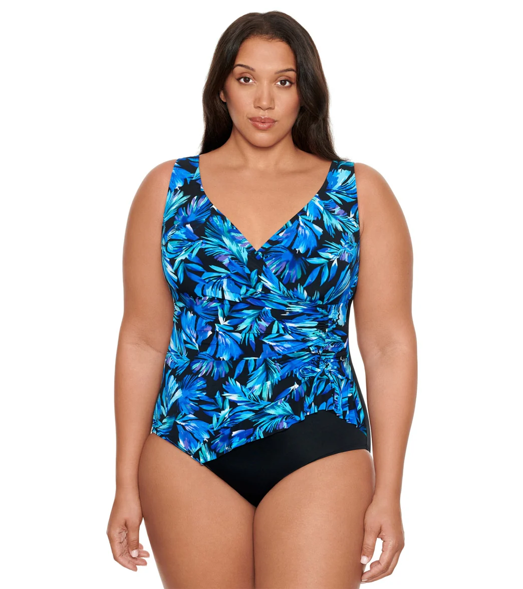 Longitude Women's Plus Size Toucan Play Ruffle Surplice One Piece Swimsuit - Image 4