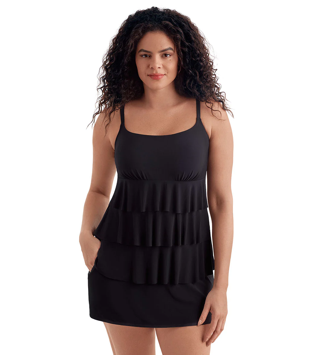 Longitude Women's Solitude Ruffle Faux Skirtini Long Torso One Piece Swimsuit - Image 7